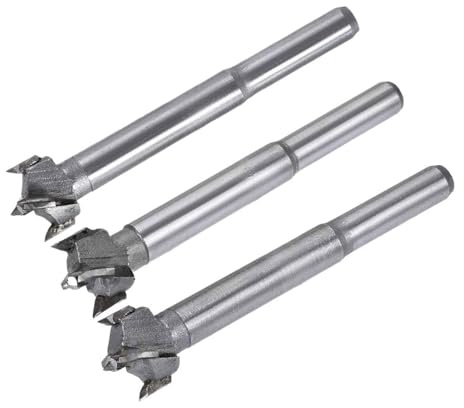 TOP-VIGOR Forstner Drill Bits 14mm 15mm 16mm Dia, Carbide Alloy Steel Forstner Bit with Round Shank, Boring Bit Cutter for Woodworking Hole Drilling(3in1 Set)