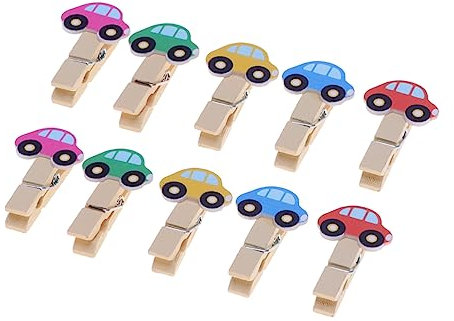 VILLCASE Clip Foto a Forma di Auto in Legno 10 Pezzi per Memo e Note