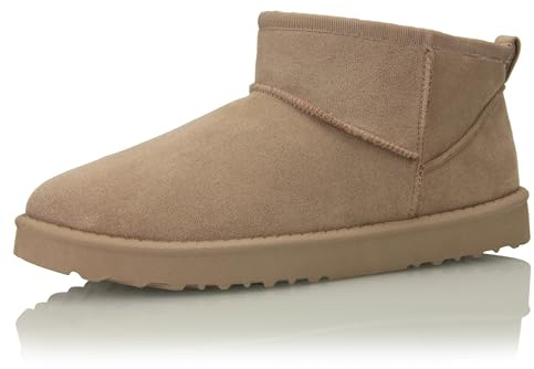 Procity Mini Stiefeletten Damen Warm Gefüttert Wildleder Optik Look Schneestiefel Khaki 39