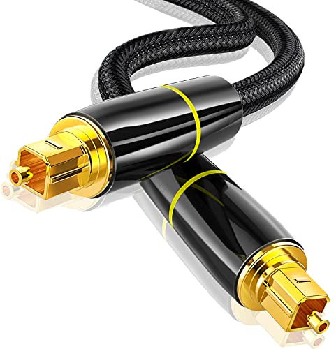 HuaLiSiJi Câble Optique Audio Cable Audio Numérique Optique Câble Audio Optique Toslink pour Home Cinema, Barre de Son, TV, PS4, Xbox 1m