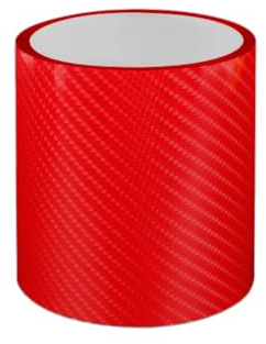 Autocollant de protection en film carbone pour seuil de porte, protection de bord de coffre, protection de bord de chargement pour pare-chocs, protection pour seuil de porte, Rouge, 10 cm x 5 m
