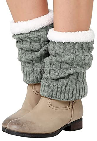 Kswlwccpp Damen Stulpen, XXl Winter Kurz Wolle Leg Warmers Stulpensocken Weich Warm Bequem Gestrickt Beinwärmer Strickstulpen Flauschig Extra Weit Beinstulpe Stulpen