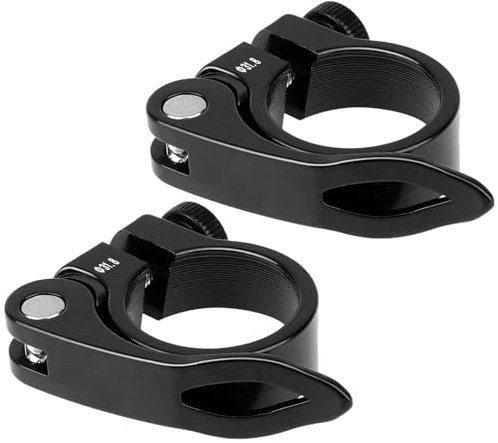 2 Stück Fahrrad Sattelkloben Schnellspanner Sattelstütze Aluminiumlegierung Sattelklemme 31,8mm Sattelstützenklemme für MTB und Rennrad