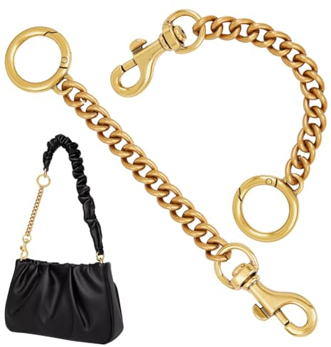 UNICRAFTALE 2 Stk Legierungs Taschenkette Antikgolden Taschen Verlängerungsketten 16cm Geldbörsenkette Metall Taschenverlängerung Mit Federring Und Drehbarem Karabinerhaken Für Taschengurte Zubehör