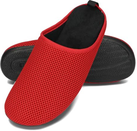 BeComfy Damtofflor i Luftigt Mesh-material med Flexibel Gummisula Lätta Tofflor för Damer 35-42 EU (Röd, Europeiska skostorlekar, Vuxen, Numeriskt, Medel, 39)