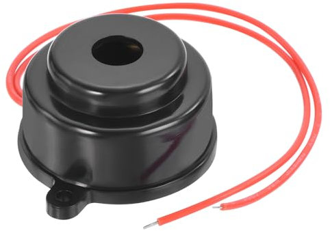 QUARKZMAN Zumbador Electrónico AC 220V x 1 Pieza con 2 Cables, Sonido de Alarma de Sirena para Fábricas y Tráfico, [Negro, 80dB]