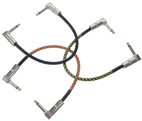 BESTonZON 3stücke Gitarren-patchkabel Stecker Stecker Mit Geflochtener Nylon-außenschale Kompatibel Gitarre Bass Und Musikinstrumenten-zubehör Für Audiokabel Und Effektgeräte