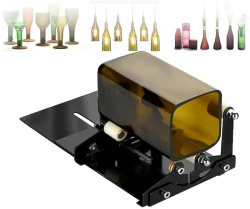 Outil de Coupe de Bouteilles de vin, Machine de découpe de Bouteilles carrées et Rondes, Coupe-Bouteille en Verre, avec kit d'outils d'accessoires, pour décoration de Bar à la Maison, Lampe
