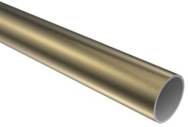 INTERDECO Rohr aus Metall in Messing Antik 20 mm Ø für Gardinenstangen, Typ 1120901 AZA, 180 cm