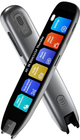 luolety Stylo de traducteur de numérisation, lecteur de scanner pour dyslexie, traduction vocale en 142 langues, lecture hors ligne avec écran tactile de 9,4 cm pour réunions, apprentissage,
