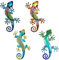 Juego de 4 vallas de jardín de geckos multicolor para decoración al aire libre, decoración de gecko, adecuado para exteriores, jardines, dormitorios, decoración del hogar