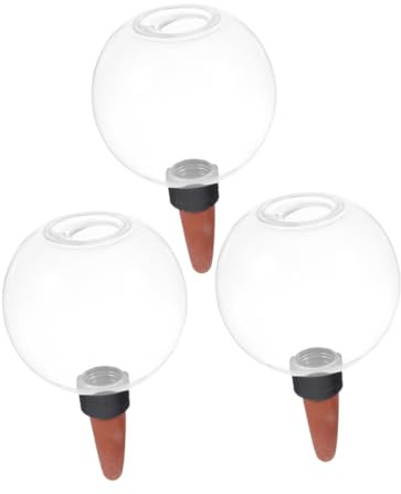VANZACK Arroseurs Automatiques pour Plantes D'intérieur Et Jardin en Lot De 3 Globes Sphériques 500ml PVC Et Céramique pour Arrosage Maison, Terrasse Et Vacances