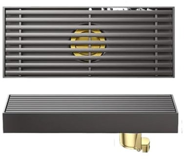 UDAMX Scarico a Pavimento in Acciaio Inox Rettangolare antiodore Piatto Doccia Lungo, Scarico a Pavimento for Bagno antiodore Scarico Doccia(30CMA)