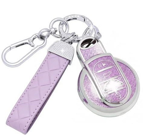 SparkleJoy Autoschlüssel Hülle Glitzer Kompatibel mit BMW Mini Cooper S D SD One F54 F55 F56 F57 F60 R56 R57 R58 R59 Cabrio Clubman Countryman Schlüssel, TPU Silikon Schutzhülle Cover - Smart Key
