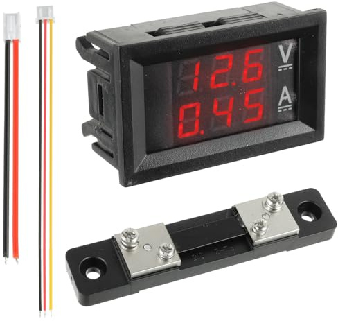 JAMHER 50A DC 0-100 V LED Digital Voltímetro Amperímetro, LED Indicador de color Rojo Panel de Medidor de Corriente de Voltaje Amp Voltímetro