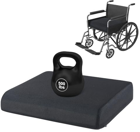 ROYALAY Bariatric Seat Cushion 500 lbs, 24x18x4 Extra Large Seat Cushion for Heavy People, Memory Foam Wheelchair & Mobility Scooter Pad with Removable Cover