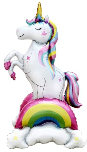 XXL Einhorn Luftballon, Stehendes Einhorn Folienballon, Einhorn Ballon Dekoration, Ballon Deko Kindergeburtstag, Einhorn Deko, W2509