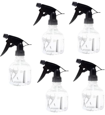 PLAFOPE 5 piezas Botellas Pulverizadoras de Agua para Salón de Peluquería Spray Profesional de Diseño Multipropósito Material PP Duradero Ligero y Fácil de Usar para Barberías y Uso