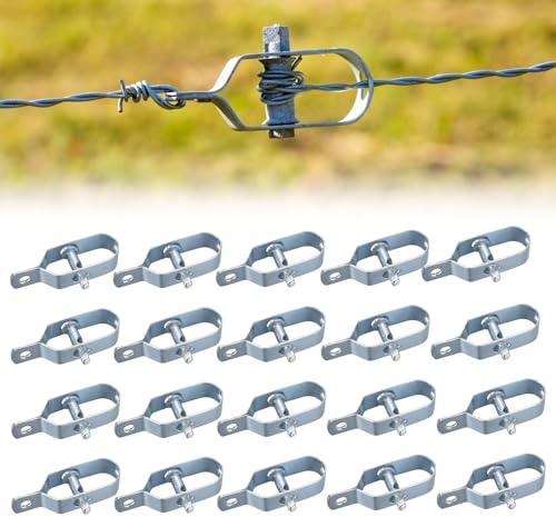 Tendifilo per Recinto, 20 Pezzi Tenditore del Filo in Acciaio, Tendifilo per Recinto Recinzioni, Tendifili per Recinzione Rete, Regolatore Filo da Giardino, Rete Metallica, Giardinaggio, Home