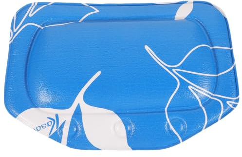 GARVALON Bath Headrest Pillow with Suction Cups, Leaf Blue Foam Bathtub Pillow for Hotel, Spa, and Sauna Use, Supple Head Support for Relaxing Bath Experience