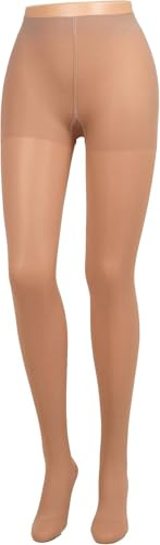 COMPRESSANA Calypso 70 den - Feinstrick Stützstrumpfhose für die Schwangerschaft - Umstandsstrumpfhose mit extra weitem Leibteil - mittlere Stützwirkung mit 12-14 mmHg Kompression - Größe VI - Farbe silk - 1 Stück
