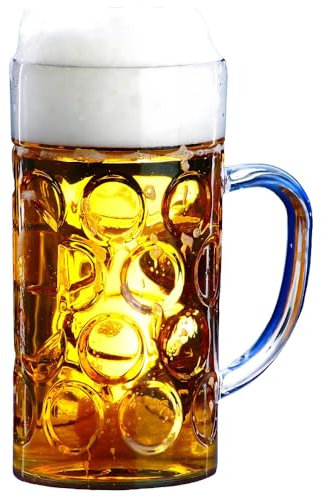 All In One Store - Jarra de cerveza con asa, plástico, 945 ml aproximadamente, transparente