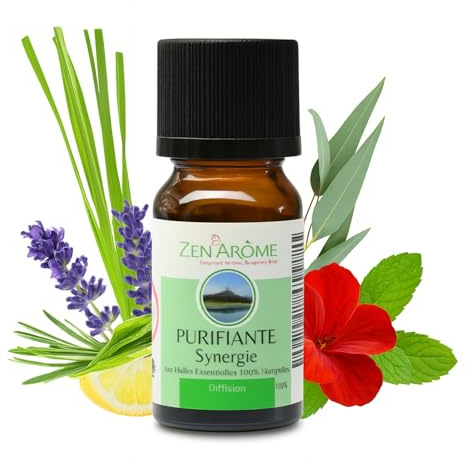 Zen’Arôme - Synergie d'Huiles Essentielles Purifiante - Mélange d’Huiles Essentielles 100% Pure et Naturelle - Utilisation en Diffusion pour l’Aromathérapie - Analysé et Conditionné en France - 10ml