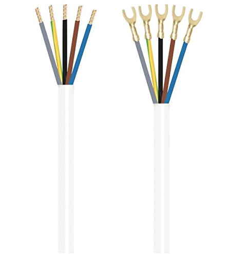 Herdanschlussleitung, weiß H05 VV-F, 5 x 2,5², L 2,0 m