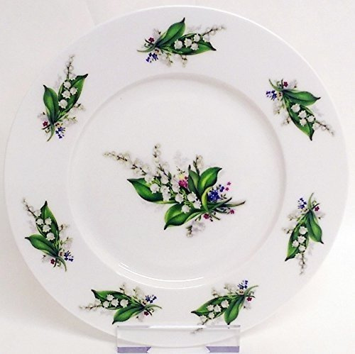 fromeuropewithlove, Heritage Lily of the Valley 8 Plates Set of 2 Fine Bone China Lilies Side Plates Hand Decorated in UK
