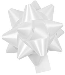 STAR 10 Geschenkschleifen Rosetten 8cm Weiß