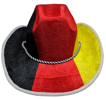 Karneval-Klamotten Cowboy-Hut Deutschland Deutschlandfarben EM WM Herren Fußball Fan-Artikel aus Filz