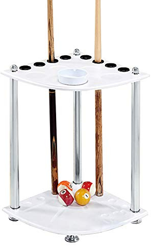 Mirtqj Supports De Billard,Porte-Queues Billard,Porte-Queue De Plancher D'Angle, Holds 8 Trous Queues De Billard Support/blanc / 36x60cm