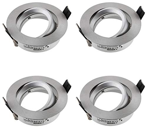 SEBSON Faretto da Incasso incl. Portalampada GU10 - Foro di Montaggio ø75mm (min. 73mm, max. 77mm) - Faretti da Soffitto Orientabile ø84mm - Set di 4