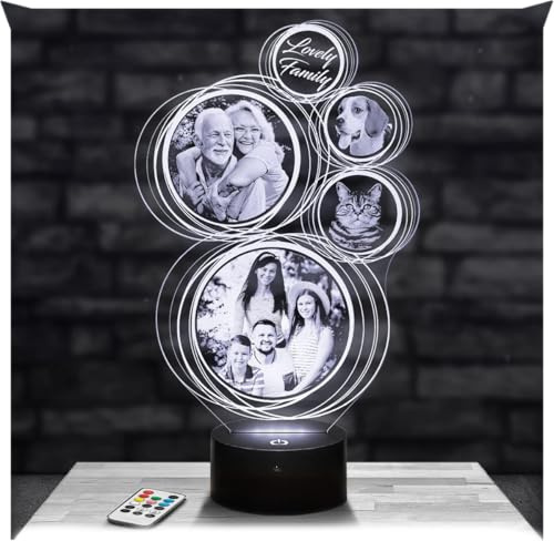 Lampephoto.fr - Personalisierte lampe mit foto und text durch Lasergravur. Geburtstagsgeschenk fotolampe Geschenkidee für weihnachten. Geschenk für Mann und Frau. 3D lampe mit Bild. Fotogeschenk