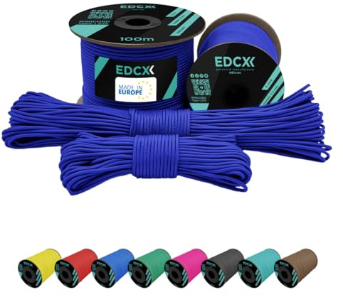 EdcX Paracord 2mm Nylon Paracord 275 (15, 30, 50 und 100 m) – 100% Nylonseil, 3-adrige Schnur, Nylonschnur 2 mm in vielen Farben