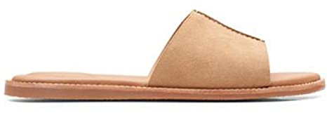 Clarks - Karsea Mule, sandalia de diapositivas, Light Tan Suede,