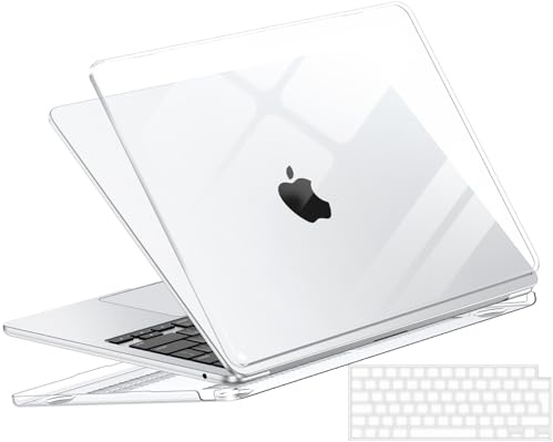 NPUOLS Funda para MacBook Air 13 Pulgadas M5 M4 M3 M2 2026 2025-2022 Modelo A3449 A3240 A3113 A2681, Carcasa Protectora rígida Transparente para Mac Air 13.6 Case + Cubierta de Teclado TPU EU