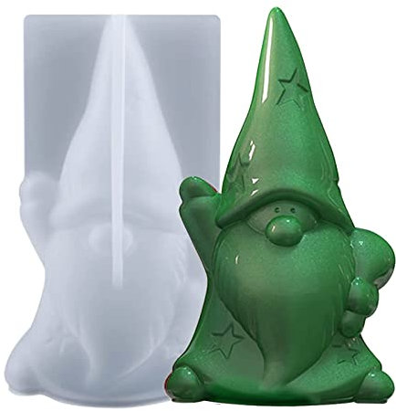 Moule Silicone Noel Gnome, Moule Resine Epoxy Noel Figurine, Moule Silicone Bougie 3d Diy, Pour Gateau Patisserie A Cake Chocolat Platre Savon Activites Manuelles Enfants Adultes (Père Noël)