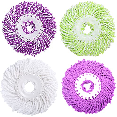 4 Piezas Cabezal de Recambio para Mopa, Recambio de la Cabeza de la Mopa de Microfibra, Cabezas de Fregona de Repuesto 360 Grados Trapeador Giratorio Recambios de Mopas Súper Absorbente
