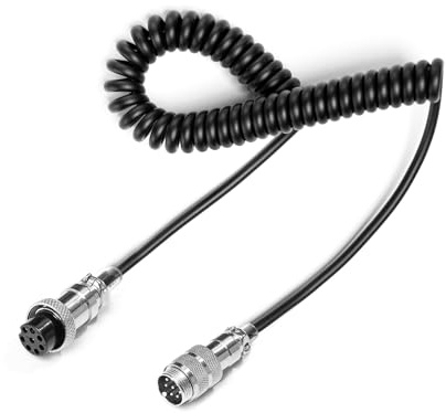 Fumei 8 Pin Mic Extension Cable 1.8M Durable Coiled Cable Compatible with Kenwood YAESU ICOM CB Radio