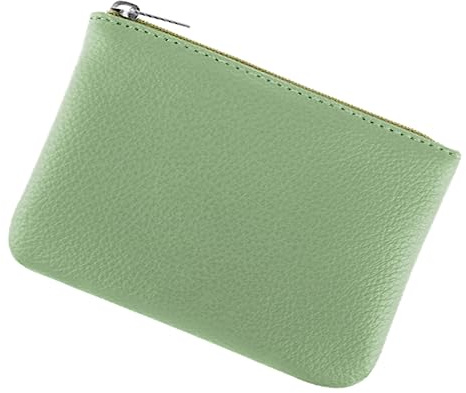 simarro Green Coin Purse PU Leather Lychee Pattern Zipper Change Purse
