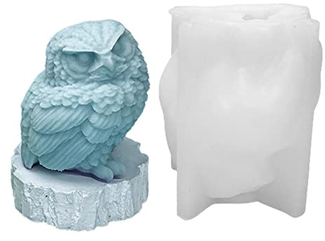 3D Eule Kerzenform | Süße, leicht zu lösende Eulenform, Eulenform - Silikonform für Kerzen, Seifenform, Kuchendekoration, Fondant, Backwerkzeug, Eulenharzform Rianpesn