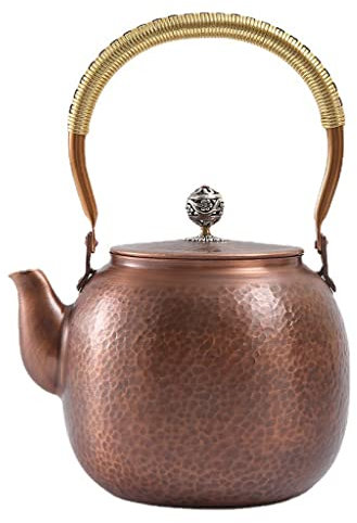 Electric Kettle Chinese Retro Old Handicraft Hammer Pattern Copper Teapot Tea Set Leisure Gift Teapot Quick Heat Health Meeting Guest Kettle Tea Kettle