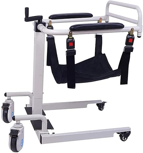Élévateur portable pour patient pour la maison, le transport de fauteuil roulant, machine de déménagement à manivelle de chevet, chaise percée de salle de bain avec hauteur réglable pour allaiter les