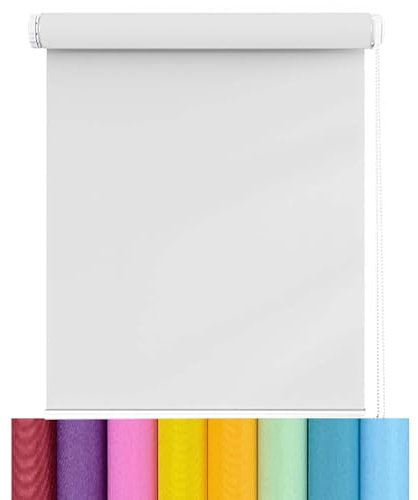 Tag-Nacht-Rollo Klemmfix 35 x 200 cm ohne Bohren Sonnenschutz Seitenzugrollo Verschiedene Größen verfügbar Für Schlafzimmer und Wohnzimmer, Weiß