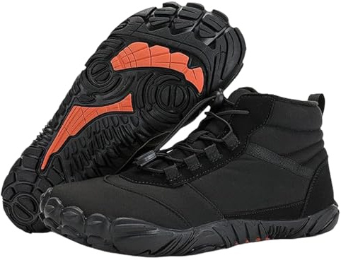 JYEVERC Men's Winter High-Top Athletic Trail Running Shoes, (Black, Size: 44 EU / 9.5 UK )