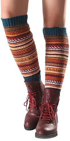 Kswlwccpp Damen Stulpen: Warm Extra Weit Gestrickt Weich Legwarmers Leg Warmers Bequem Lang Winter Flauschig Beinwärmer Stulpen Schwarz XXl Stulpensocken Beinstulpe