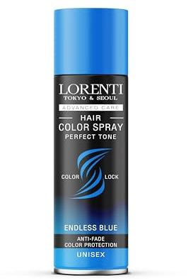 LORENTI TOKYO & SEOUL Color Haarspray Endless Blue - 150ml - Haar Farb-spray zum Verkleiden & Schminken für Karneval, Fasching, Halloween & Motto-Party - Haarfarbe Auswaschbar - Color Hair Spray