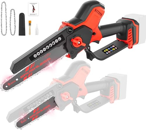 TAIRDA 2-IN-1 Mini Chainsaw for Milwaukee M18 18v Battery(No Battery), 8Inch/6Inch Brushless Cordless Chainsaw with Auto Oiler&Security Lock, 800W Electric Saw for Tree Pruning,Wood Cutting(Bare Tool)