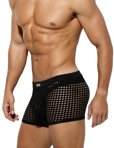 Casey Kevin Boxershorts Herren Unterwäsche Männer Mesh Boxers | Herren Durchsichtige Reizwäsche Unterhose